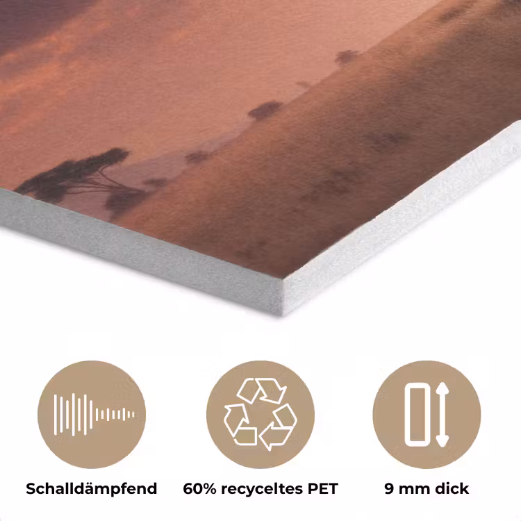 Olifanten - Grasland - Zonsondergang PET vilt klein -closeup_DE