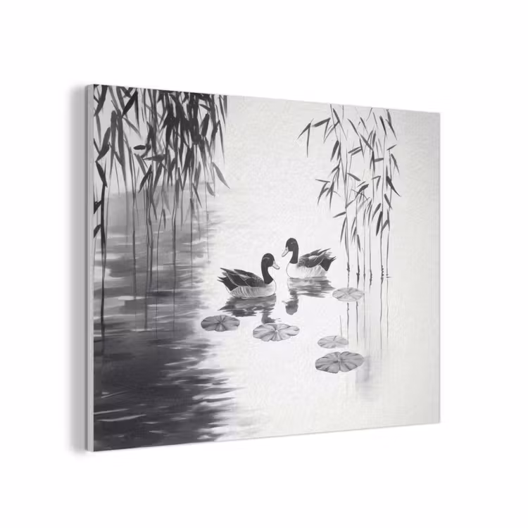 Eenden - Waterlelies - Riet - Zwart PET vilt klein -3d