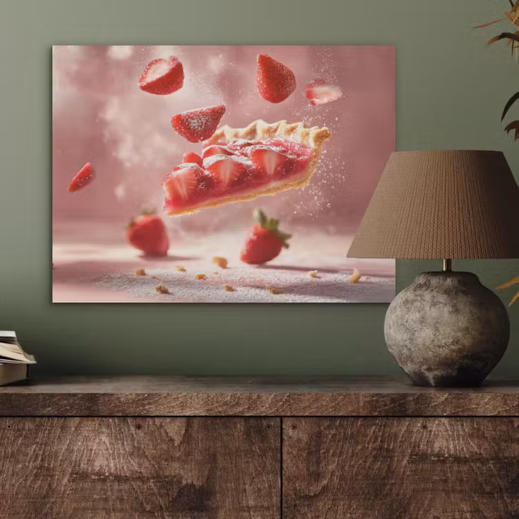 Aardbei - Taart- Eten - Roze PET vilt klein -sfeer2