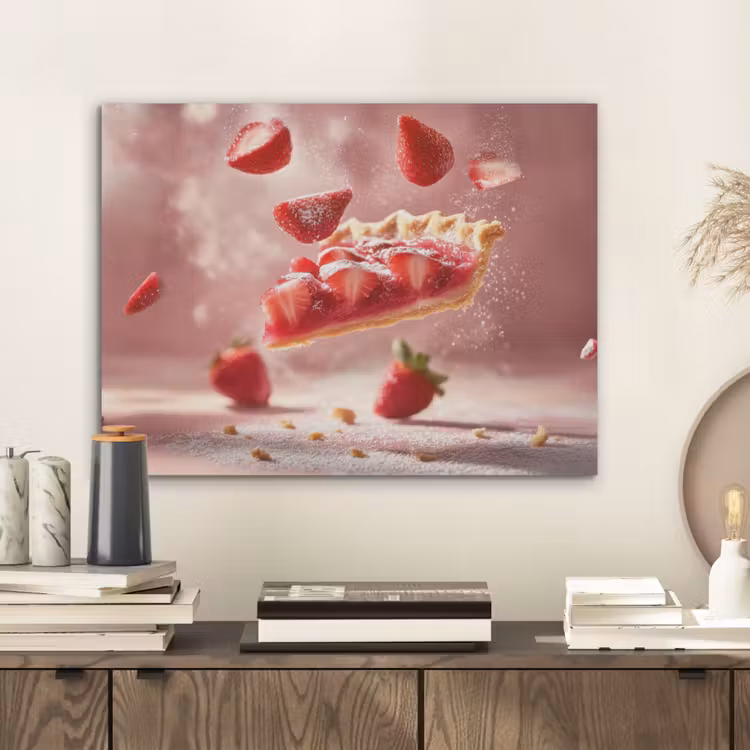 Aardbei - Taart- Eten - Roze PET vilt klein -sfeer1