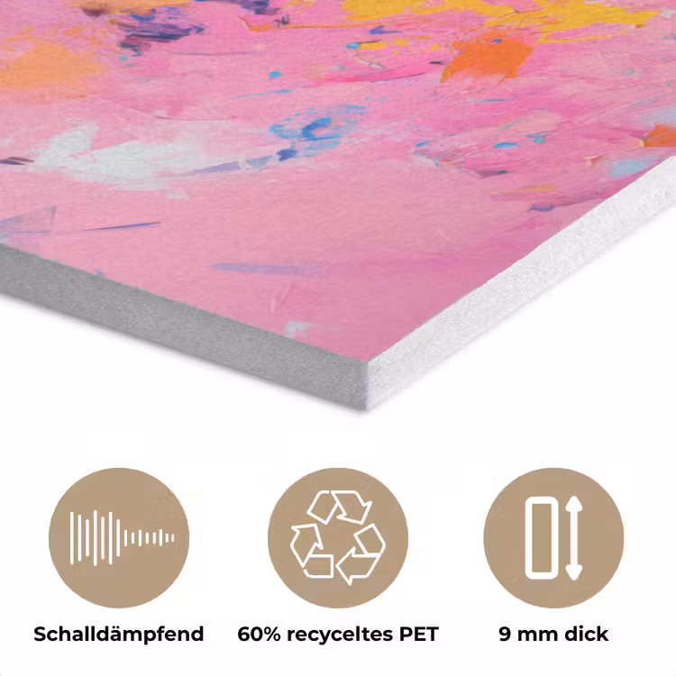 Uil - Roze - Blauw - Verf - Abstract PET vilt klein -closeup_DE