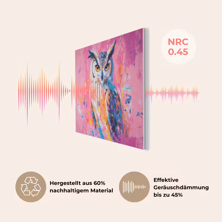 Uil - Roze - Blauw - Verf - Abstract PET vilt klein -USP_DE