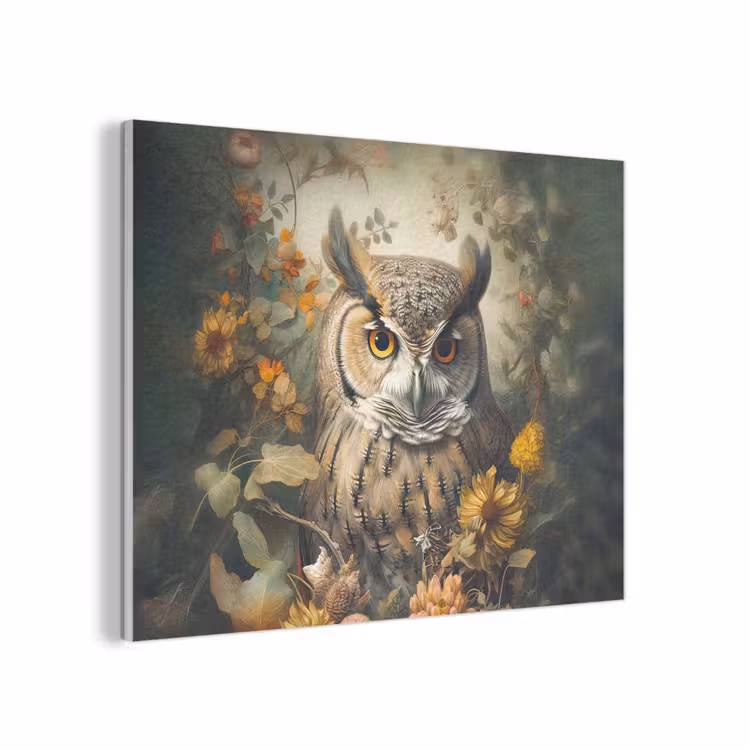 Uil - Vogels - Bloemen - Natuur PET vilt klein -3d
