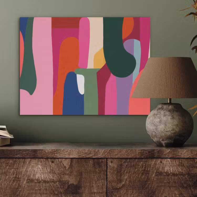 Kleurvakken - Recht - Rond - Abstract PET vilt klein -sfeer2