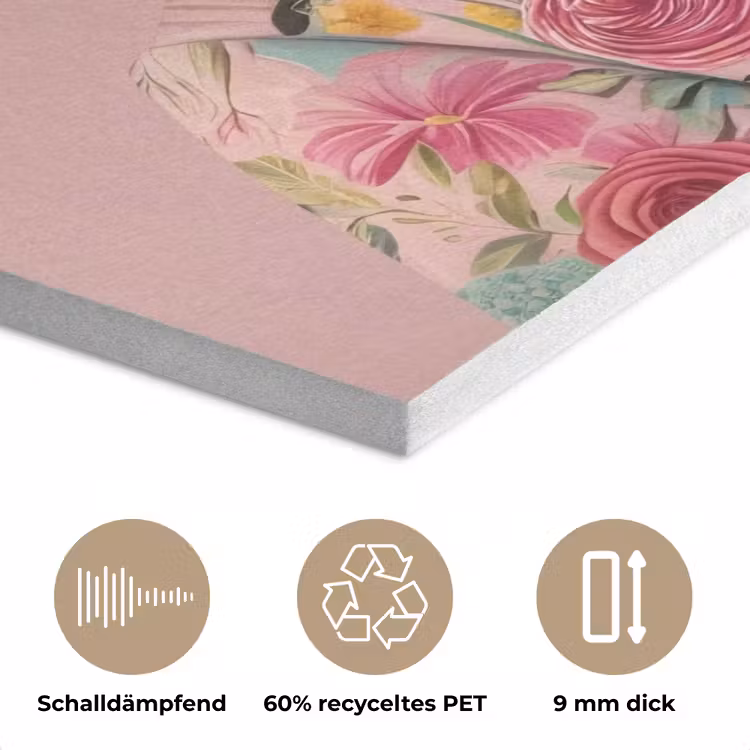 Luiaard - Bloemenprint - Bril - Roze PET vilt klein -closeup_DE