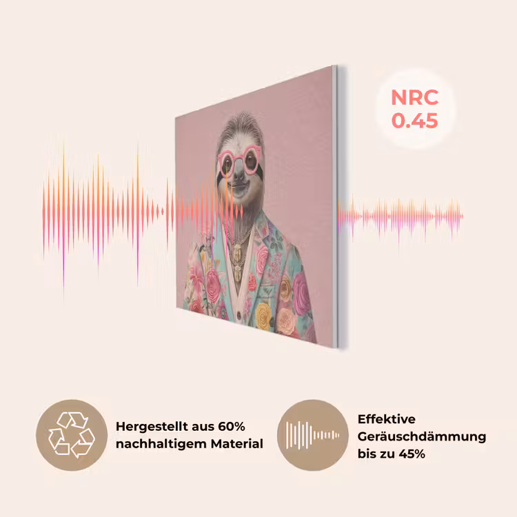 Luiaard - Bloemenprint - Bril - Roze PET vilt klein -USP_DE