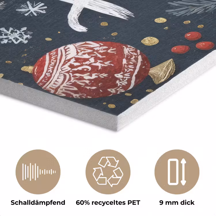 Feestelijk - Kerstgroet - Kleurrijk PET vilt klein -closeup_DE