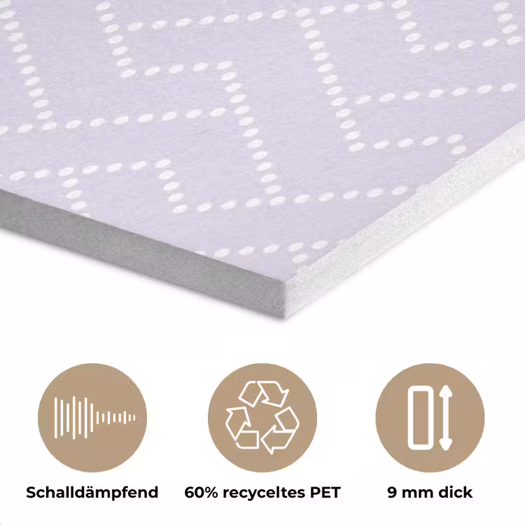 Lila - Stippen - Wit - Patroon PET vilt klein 837 -closeup_DE