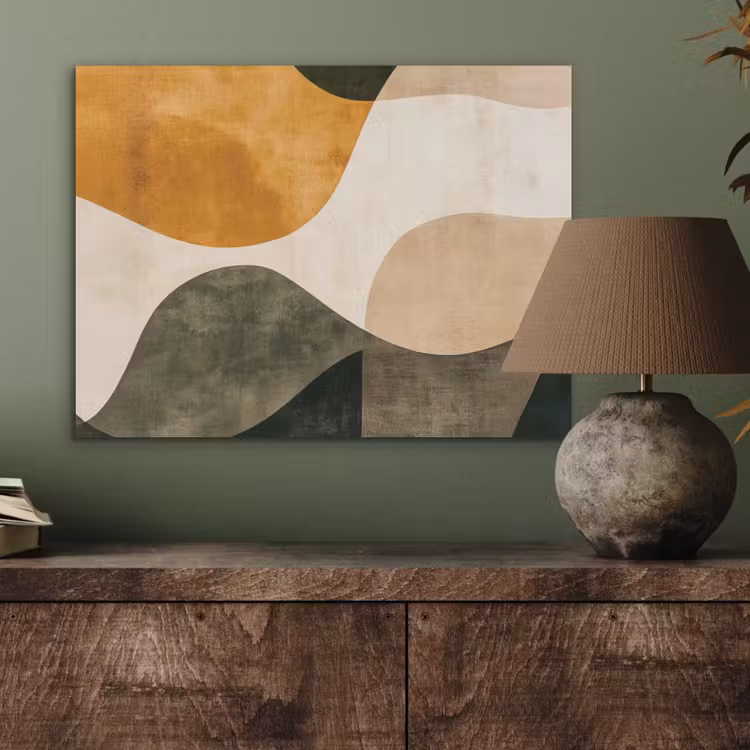 Vormen - Okergeel - Abstract PET vilt klein -sfeer2