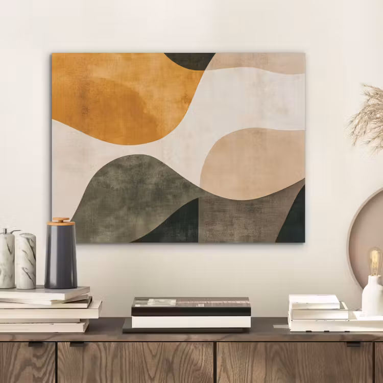 Vormen - Okergeel - Abstract PET vilt klein -sfeer1