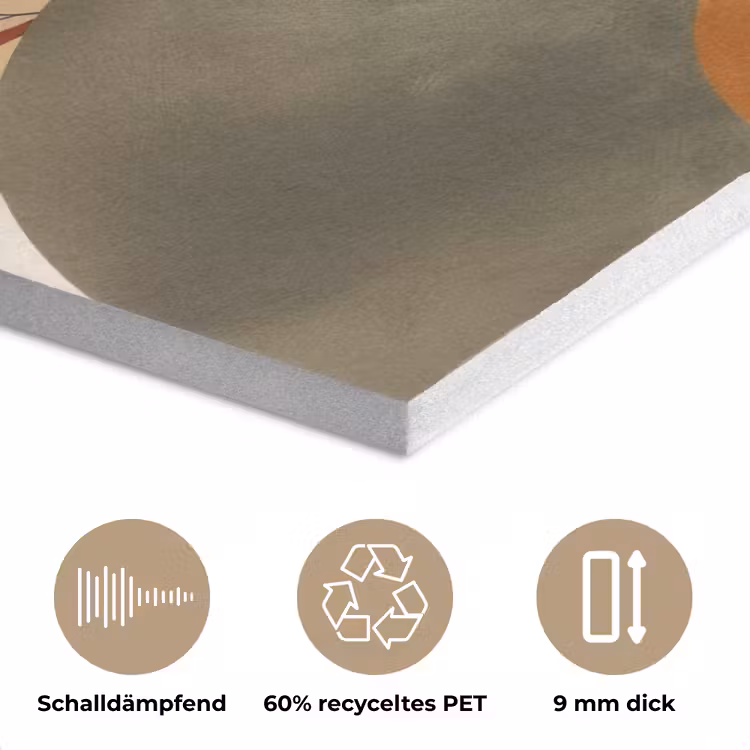 Vormen - Rond - Bladeren - Beige PET vilt klein -closeup_DE