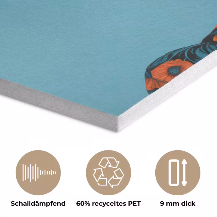 Vrouw - Blauw - Vlinder - Bloemen - Aesthetic PET vilt klein -closeup_DE