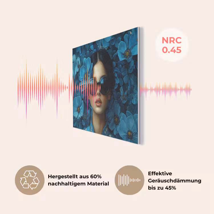 Vrouw - Bloemen - Blauw - Aesthetic - Luxe PET vilt klein -USP_DE