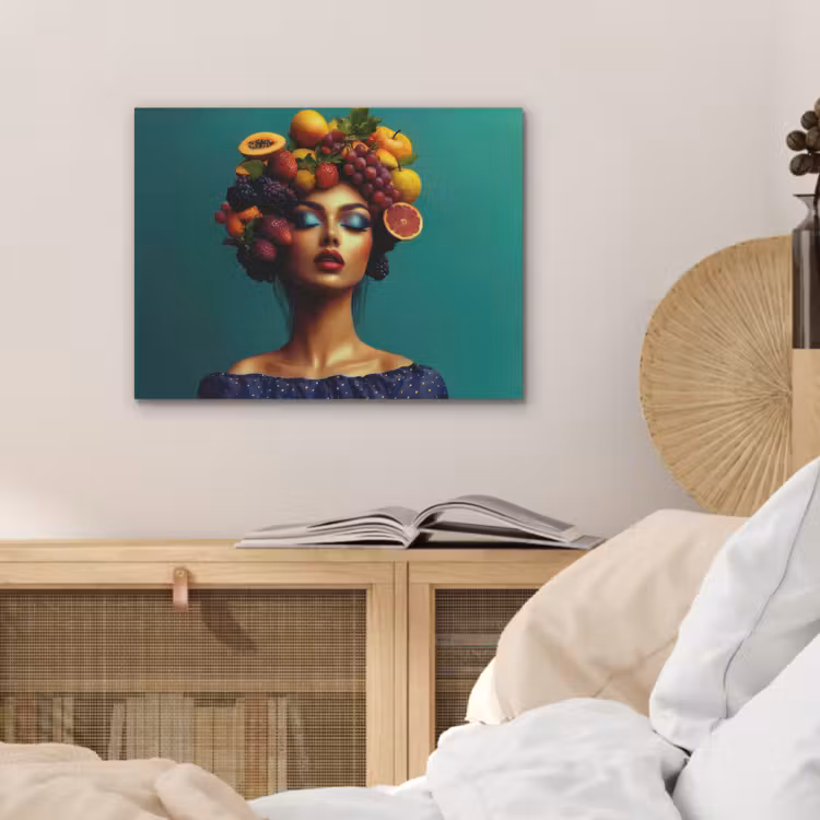 Vrouw - Hoodtooi - Tropisch - Fruit - Druiven PET vilt klein -sfeer3