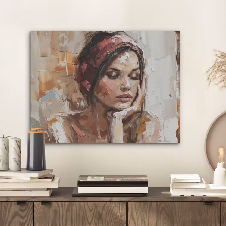 Vrouw - Verflook - Portret - Modern PET vilt klein -sfeer1
