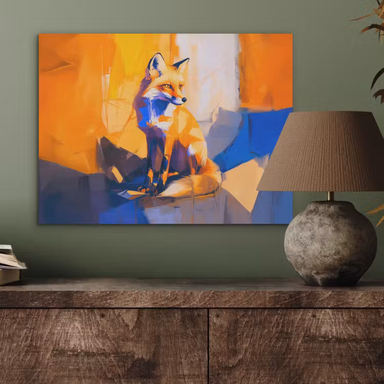 Vos - Oranje - Vormen - Abstract PET vilt klein -sfeer2