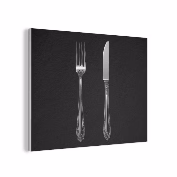 Vork - Mes - Zilver PET vilt klein -3d