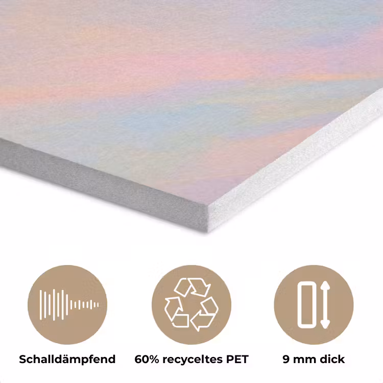 Garnaal - Subtiele structuur - Blauw - Roze PET vilt klein -closeup_DE
