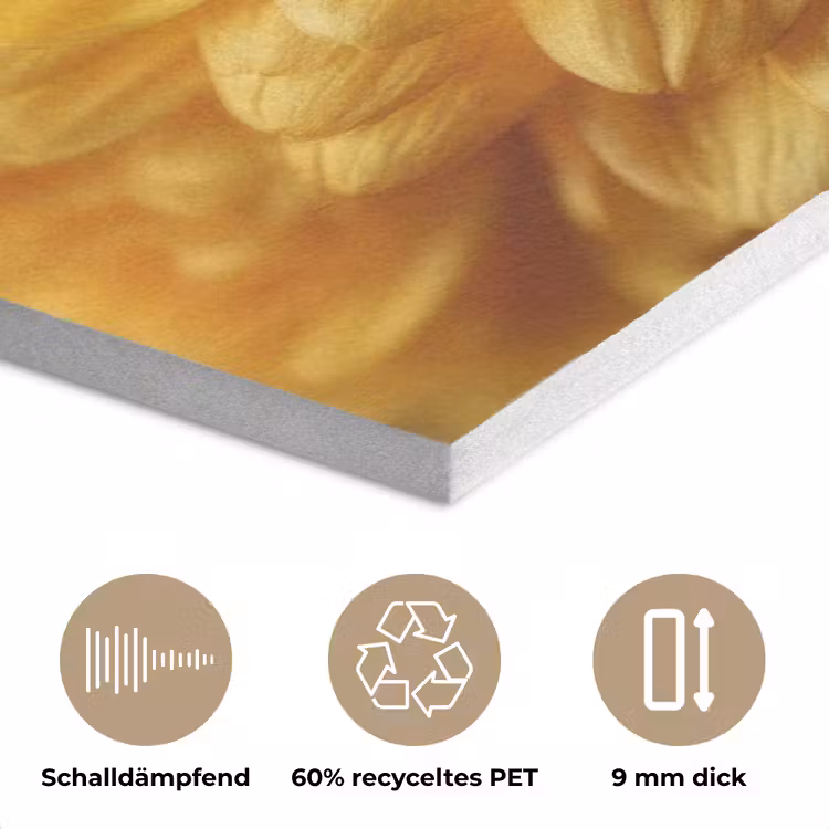 Geel - Chrysant - Zachtheid PET vilt klein -closeup_DE