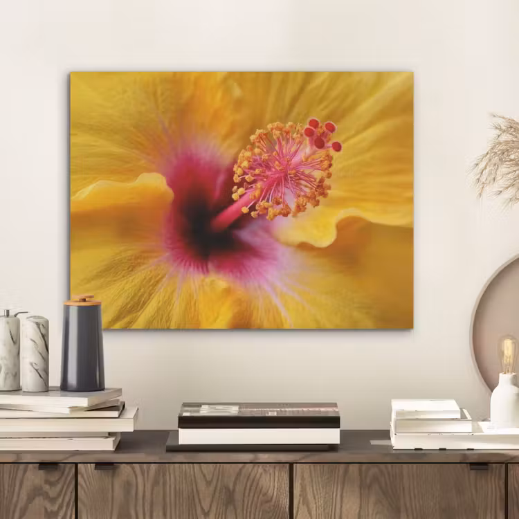 Geel - Hibiscus - Tropisch PET vilt klein -sfeer1