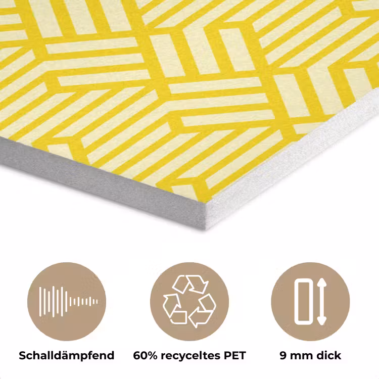 Geel - Patroon - Geometrisch PET vilt klein 837 -closeup_DE