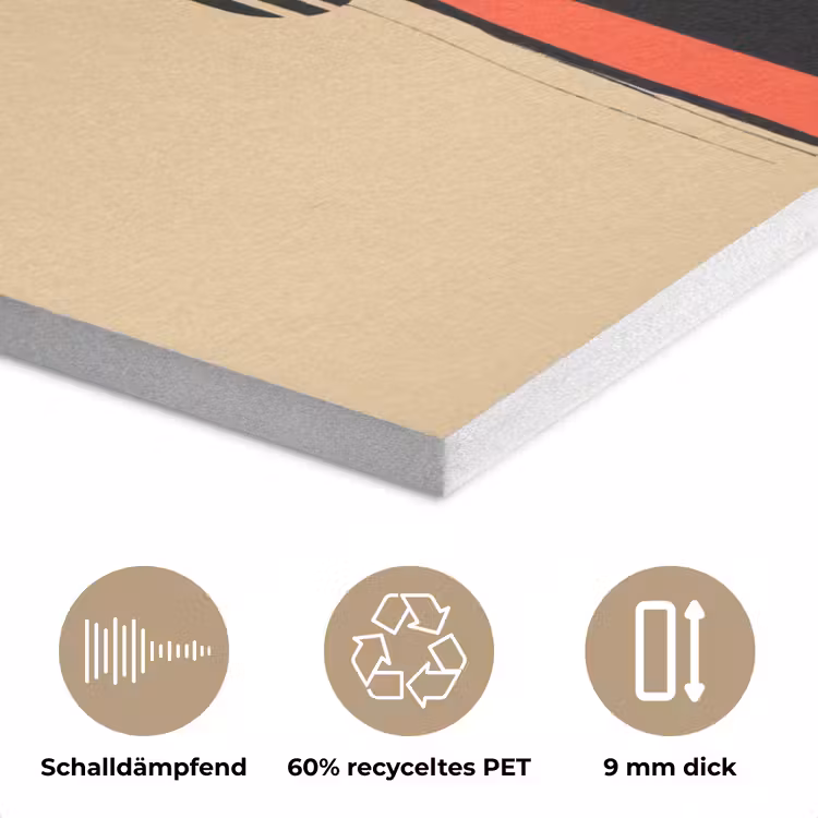 Geometrisch - Felle kleuren - Kubistische stijl PET vilt klein -closeup_DE