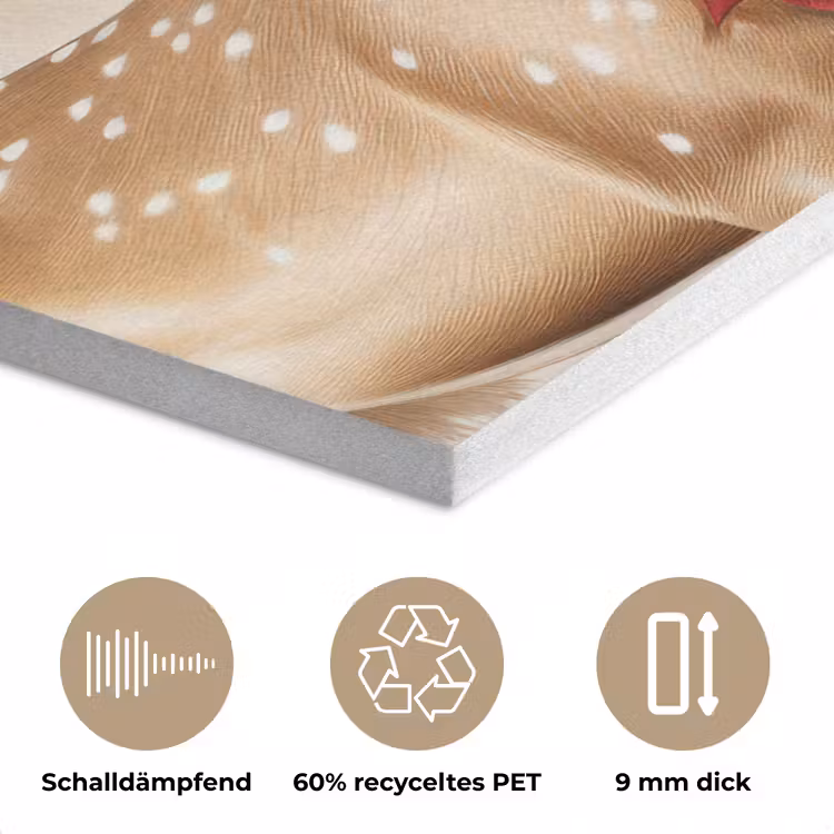 Gewei - Kerst - Rendier - Rood PET vilt klein -closeup_DE