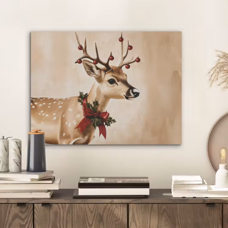 Gewei - Kerst - Rendier - Rood PET vilt klein -sfeer1