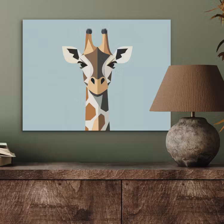 Giraffe - Illustratie - Bruin - Minimalistisch PET vilt klein -sfeer2
