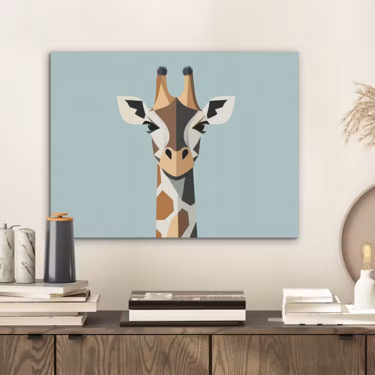 Giraffe - Illustratie - Bruin - Minimalistisch PET vilt klein -sfeer1