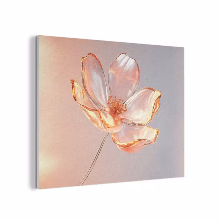 Glazen - Bloem - Roze PET vilt klein -3d