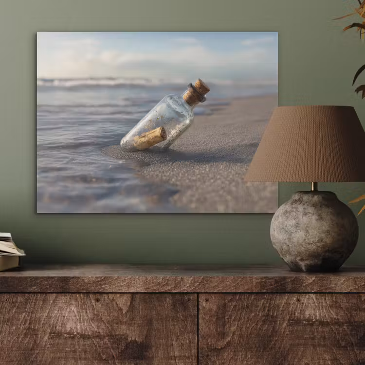 Glazenfles - Post - Zee - Zand PET vilt klein -sfeer2