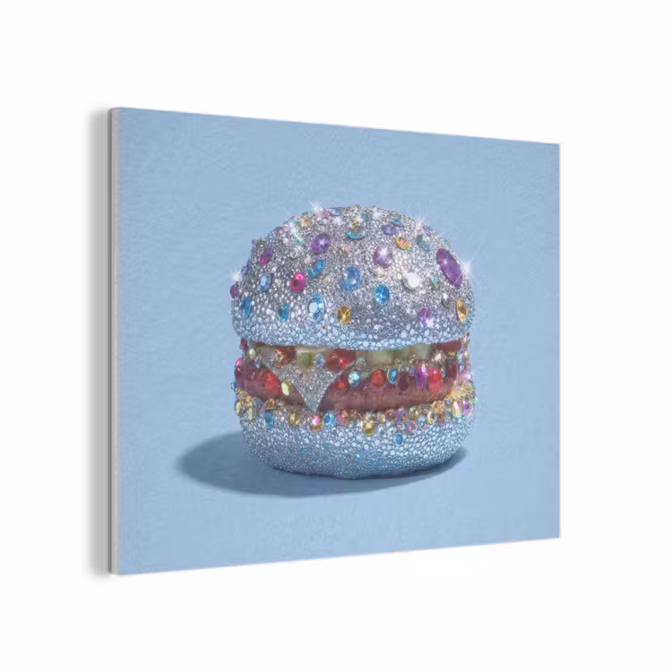 Glitters - Hamburger - Blauw PET vilt klein -3d