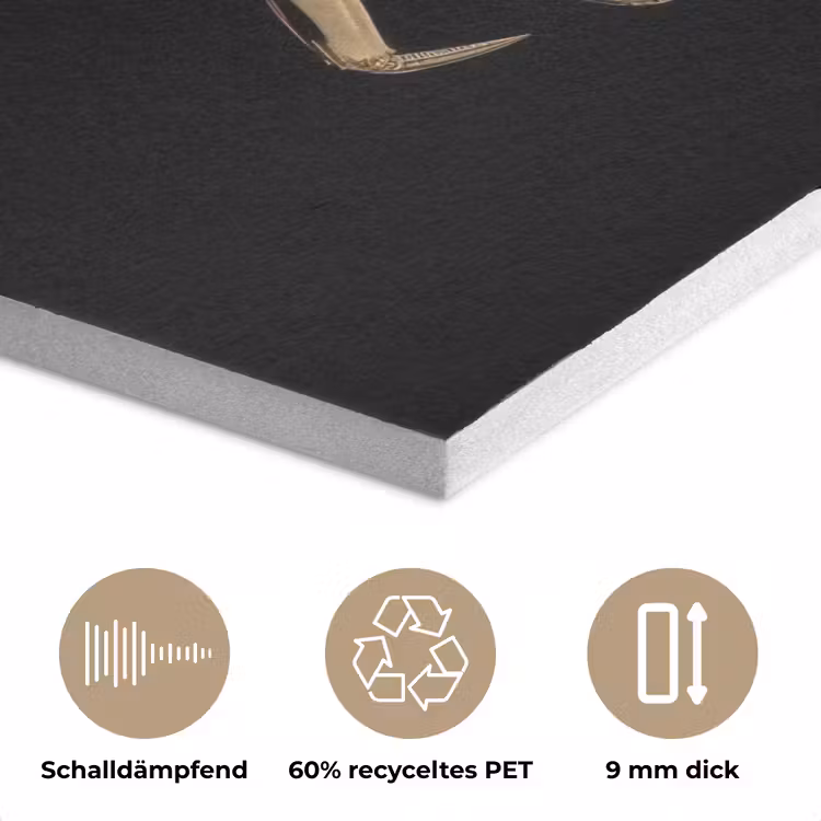 Goud - Krab - Dieren - Zwart PET vilt klein -closeup_DE