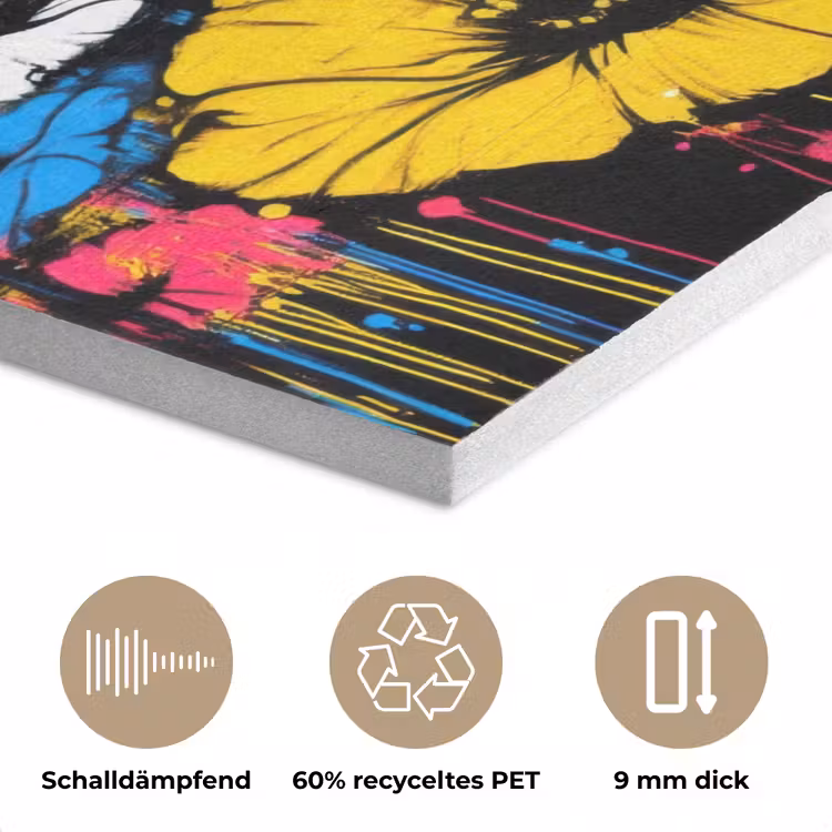 Graffiti - Bloemen - Kleur PET vilt middel -closeup_DE