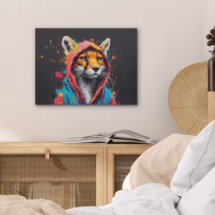 Graffiti - Vos - Jas - Pop art PET vilt klein -sfeer3