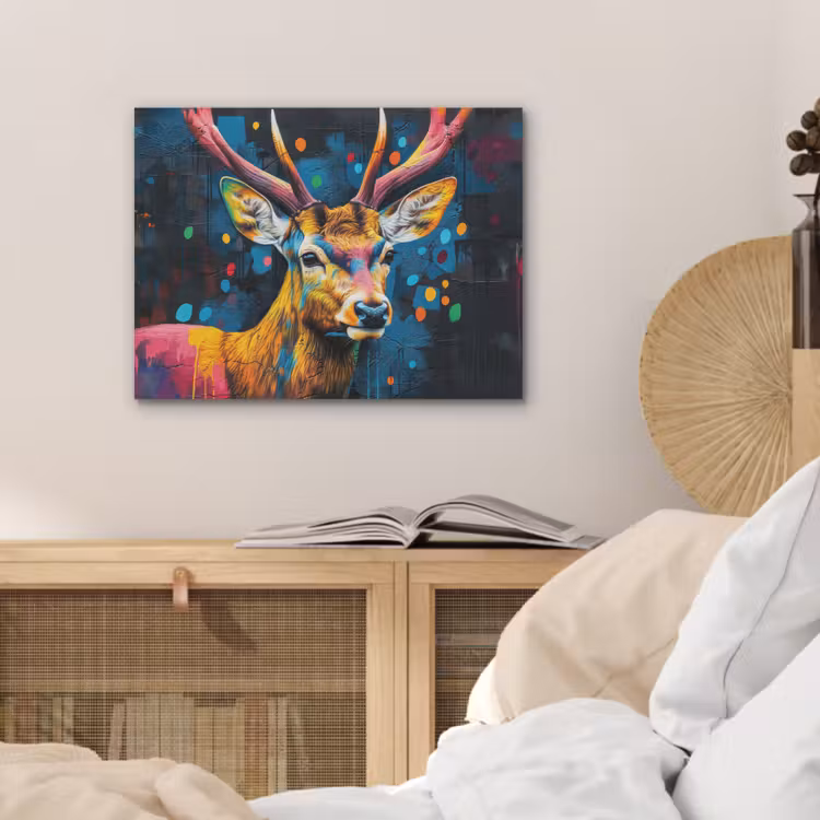 Graffiti - Hert - Dier - Kleurrijk PET vilt klein -sfeer3