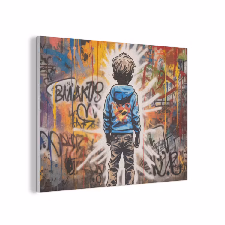 Graffiti - Jongen - Kleuren - Kunst - Street Art PET vilt klein -3d