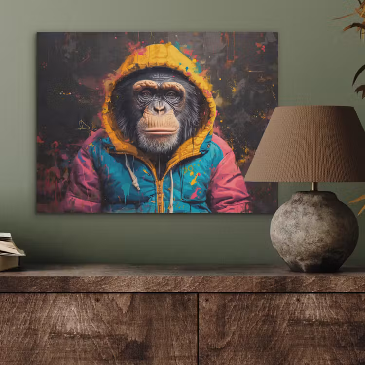 Graffiti - Chimpansee - Jas - Aap - Verf PET vilt klein -sfeer2