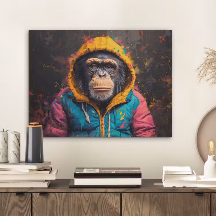 Graffiti - Chimpansee - Jas - Aap - Verf PET vilt klein -sfeer1