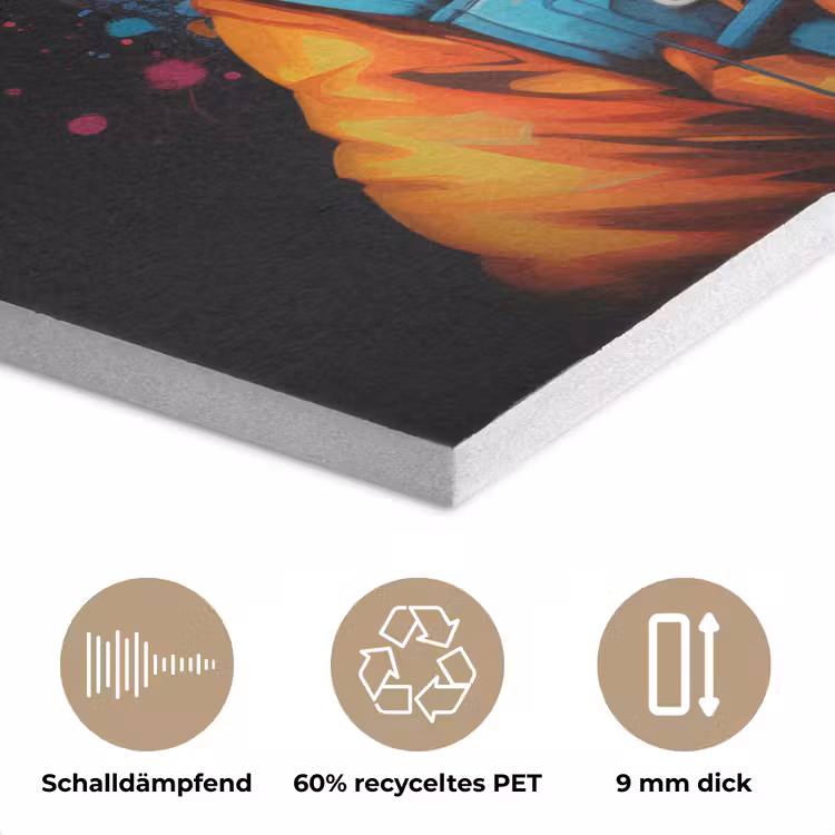 Graffiti - Wasbeer - Jas - Zwart PET vilt klein -closeup_DE