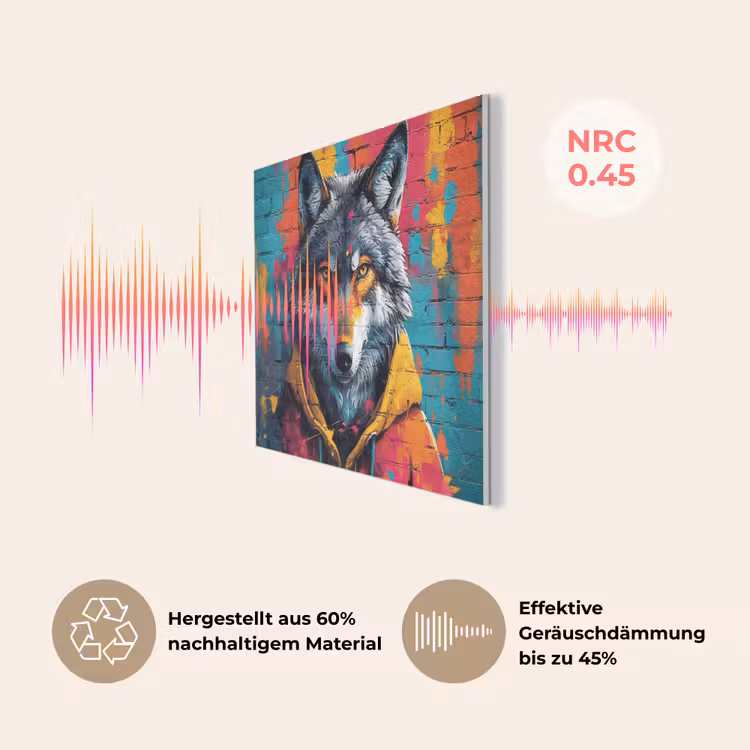 Graffiti - Wolf - Street art - Blauw PET vilt klein -USP_DE