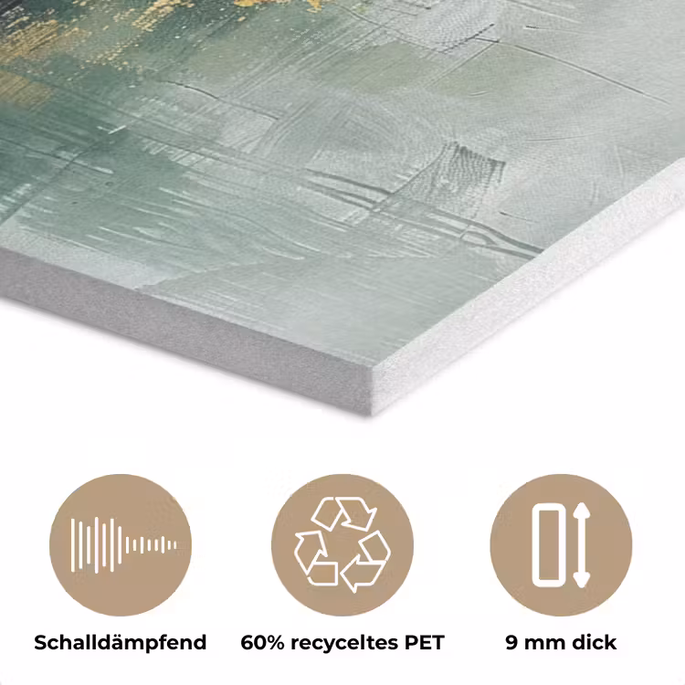 Groen - Modern - Abstract - Goud PET vilt klein -closeup_DE