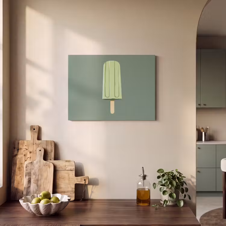 Groen - Waterijsje - Stokje - Illustratie PET vilt klein -sfeer2