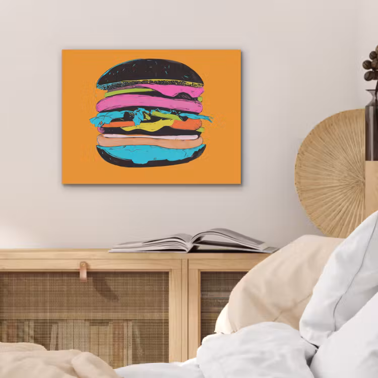 Hamburger - Kleurrijk - Speels PET vilt klein -sfeer3