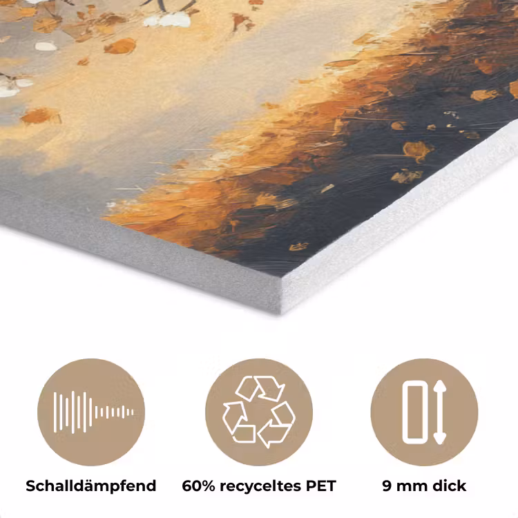 Herfst - Boom - Oranje - Bladeren - Levensboom - Abstract PET vilt klein -closeup_DE