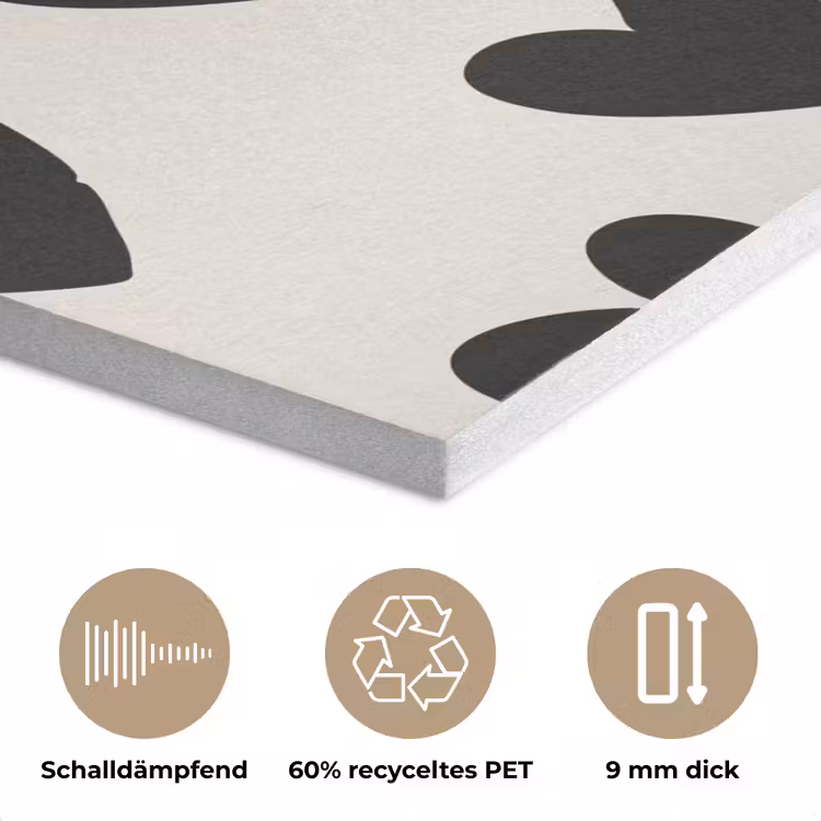 Hartjes - Zwart - Beige PET vilt klein -closeup_DE