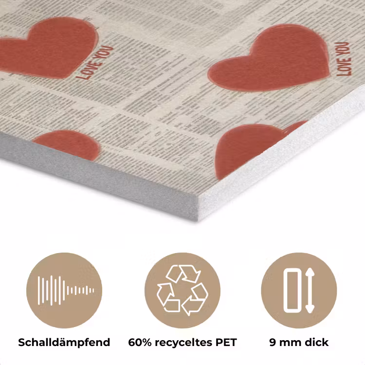 Hartjes - Krant - Loveyou PET vilt klein -closeup_DE