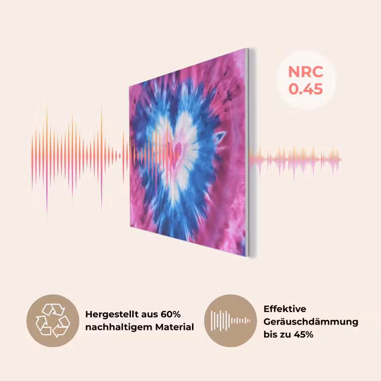 Hartvormig - Tie dye - Paars PET vilt klein -USP_DE