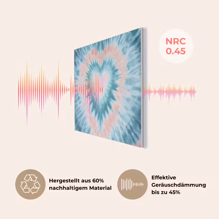 Hartvormig - Tie dye - Pasteltinten - Lichtgroen PET vilt klein -USP_DE
